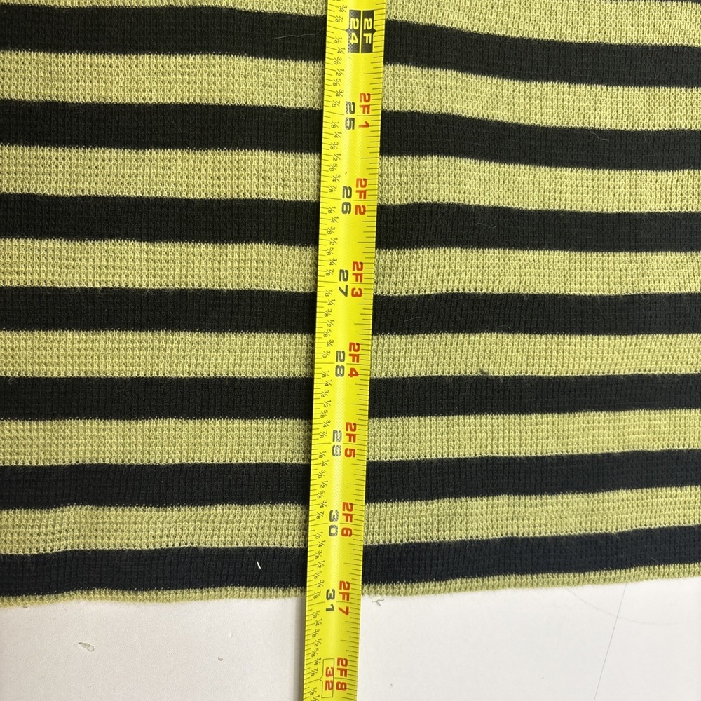 Vtg Polo Ralph Lauren Striped Waffle‎ Knit Shirt Medium Black Khaki Striped Y2K - Picture 9 of 9